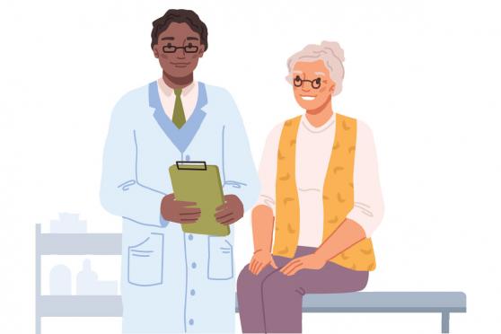 Illustration of doctor and patient